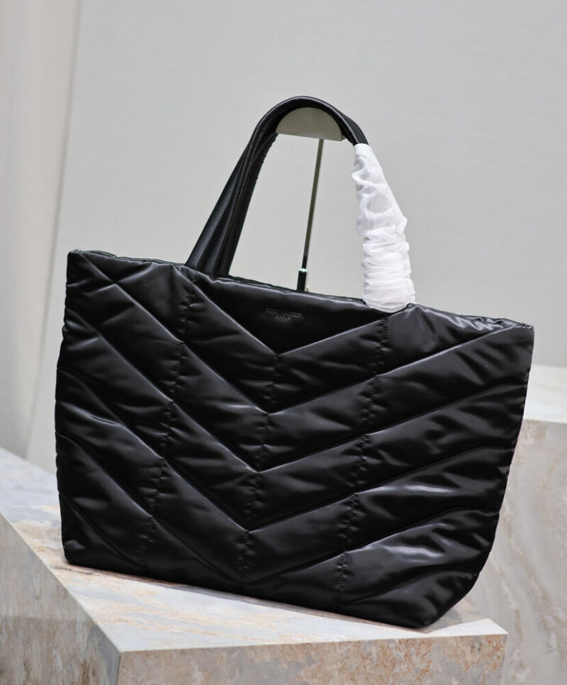 Saint Laurent Puffer Tote In Econyl Black